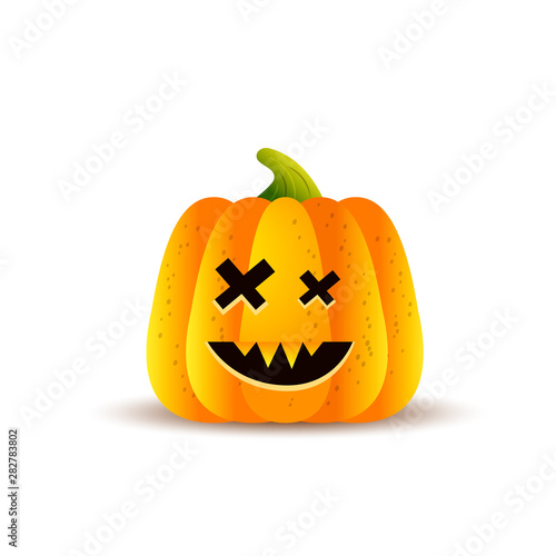 halloween pumpkins, funny faces on white background. vector illustration