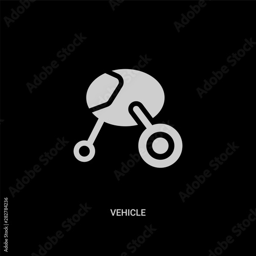 white vehicle vector icon on black background. modern flat vehicle from future technology concept vector sign symbol can be use for web  mobile and logo.