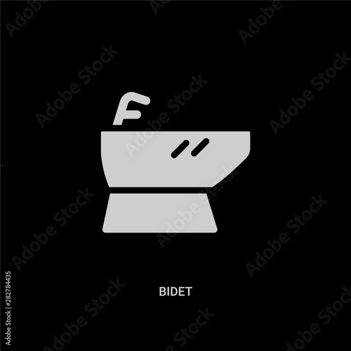 white bidet vector icon on black background. modern flat bidet from furniture and household concept vector sign symbol can be use for web, mobile and logo.