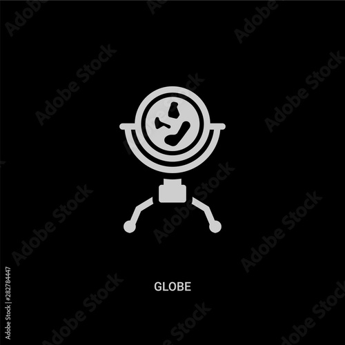 white globe vector icon on black background. modern flat globe from furniture and household concept vector sign symbol can be use for web, mobile and logo.