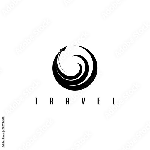 A vintage vector about travel that depicts airplanes emitting circular smoke.
