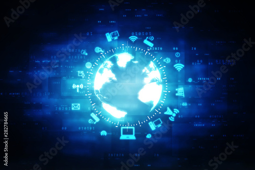 Wallpaper Mural 2d illustration technology background Torontodigital.ca