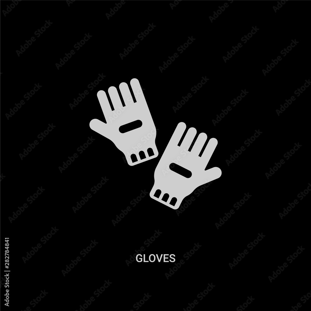 white gloves vector icon on black background. modern flat gloves from football concept vector sign symbol can be use for web, mobile and logo. white gloves vector icon on black background. modern flat gloves from football concept vector sign symbol can be use for web, mobile and logo.