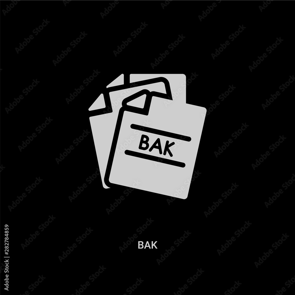 white bak vector icon on black background. modern flat bak from file type concept vector sign symbol can be use for web, mobile and logo. white bak vector icon on black background. modern flat bak from file type concept vector sign symbol can be use for web, mobile and logo.