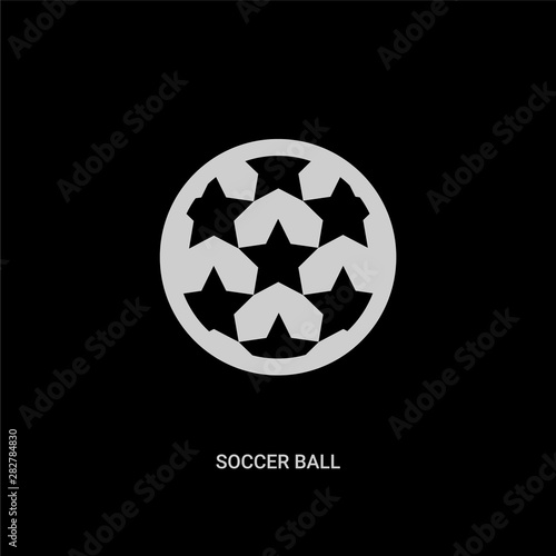 white soccer ball vector icon on black background. modern flat soccer ball from football concept vector sign symbol can be use for web, mobile and logo.