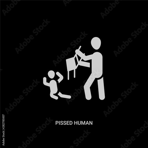 white pissed human vector icon on black background. modern flat pissed human from feelings concept vector sign symbol can be use for web, mobile and logo.