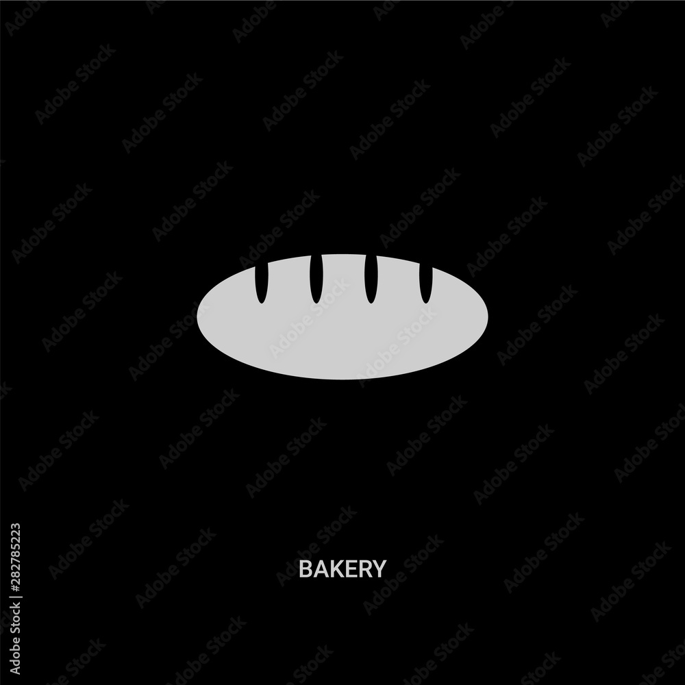 white bakery vector icon on black background. modern flat bakery from fastfood concept vector sign symbol can be use for web, mobile and logo. white bakery vector icon on black background. modern flat bakery from fastfood concept vector sign symbol can be use for web, mobile and logo.