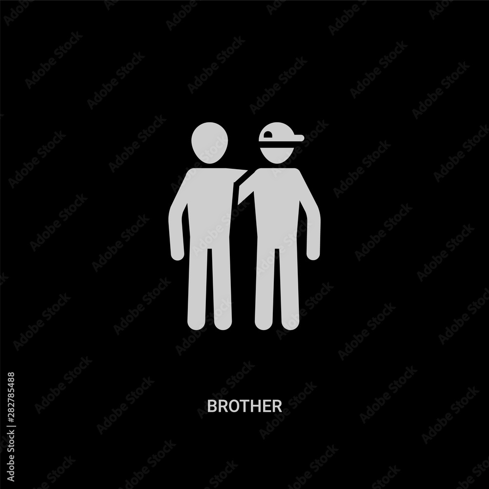 white brother vector icon on black background. modern flat brother from  family relations concept vector sign symbol can be use for web, mobile and  logo. Stock Vector | Adobe Stock