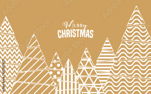 geometrischer Weihnachtsgruß mit Bäumen