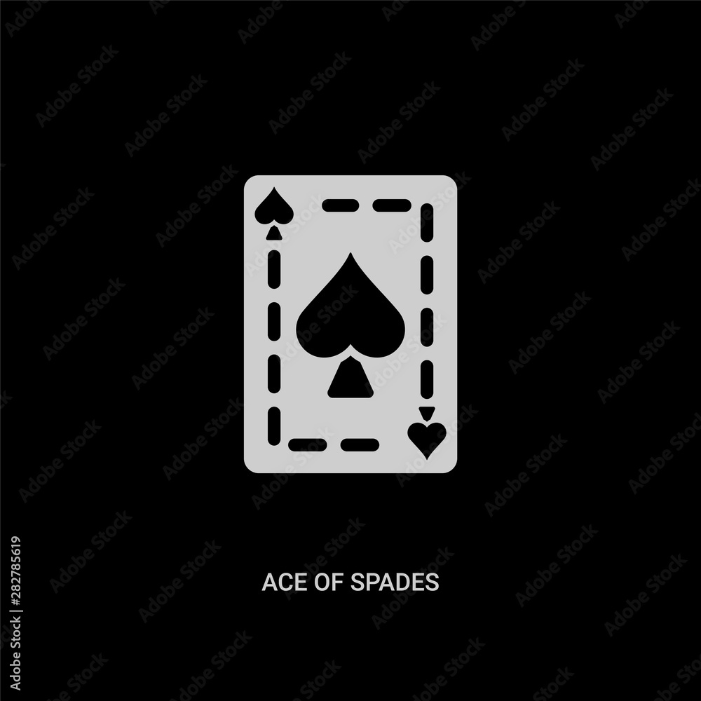 white ace of spades vector icon on black background. modern flat ace of  spades from entertainment and arcade concept vector sign symbol can be use  for web, mobile and logo. Stock Vector |