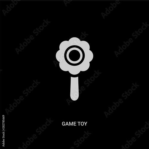 white game toy vector icon on black background. modern flat game toy from entertainment and arcade concept vector sign symbol can be use for web, mobile and logo.