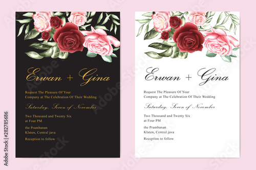 beautiful wedding invitation template card design