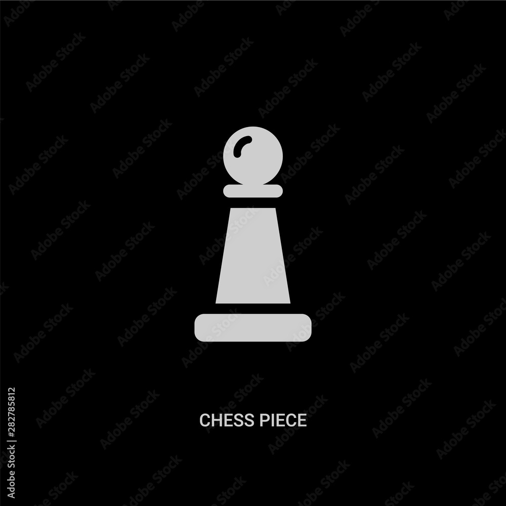 white chess piece vector icon on black background. modern flat chess piece from entertainment and arcade concept vector sign symbol can be use for web, mobile and logo. white chess piece vector icon on black background. modern flat chess piece from entertainment and arcade concept vector sign symbol can be use for web, mobile and logo.