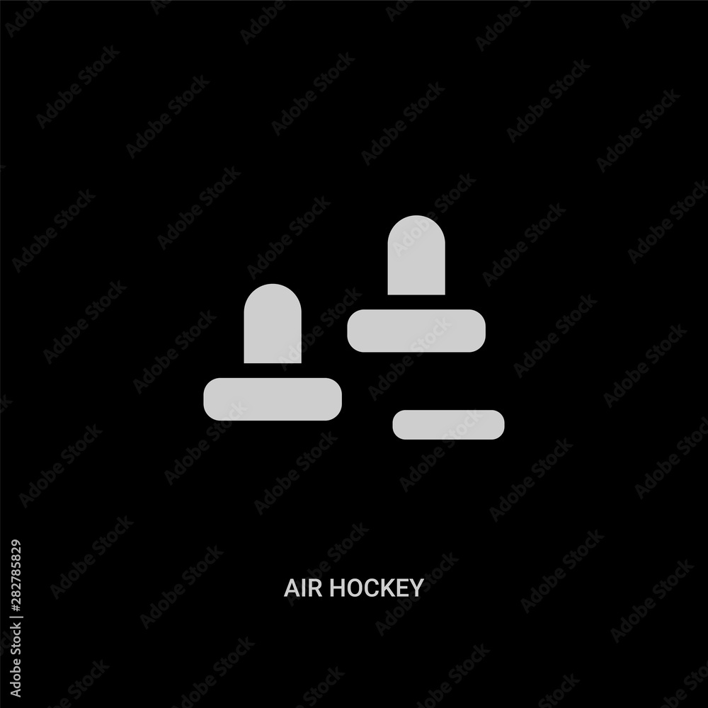 white air hockey vector icon on black background. modern flat air hockey from entertainment and arcade concept vector sign symbol can be use for web, mobile and logo. white air hockey vector icon on black background. modern flat air hockey from entertainment and arcade concept vector sign symbol can be use for web, mobile and logo.
