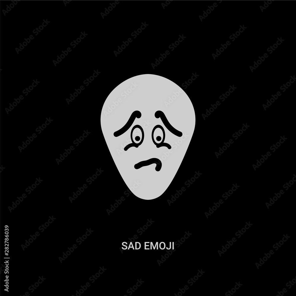 white sad emoji vector icon on black background. modern flat sad emoji from  emoji concept vector sign symbol can be use for web, mobile and logo. Stock  Vector | Adobe Stock