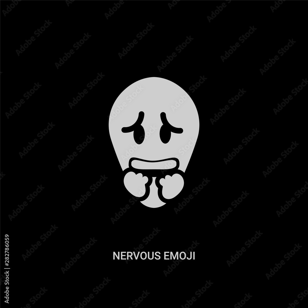 white nervous emoji vector icon on black background. modern flat nervous  emoji from emoji concept vector sign symbol can be use for web, mobile and  logo. Stock Vector | Adobe Stock