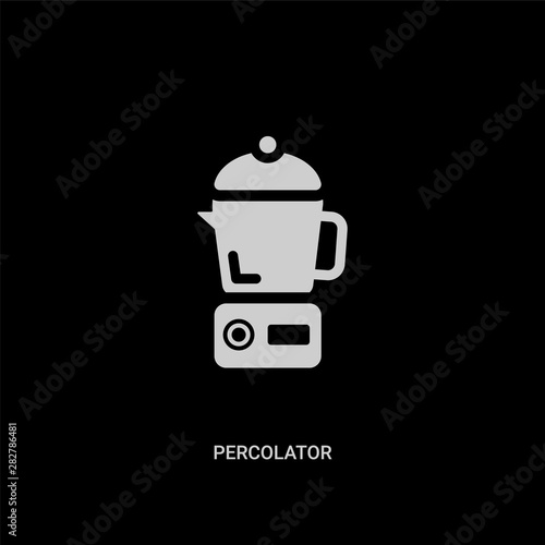 white percolator vector icon on black background. modern flat percolator from electronic devices concept vector sign symbol can be use for web, mobile and logo.