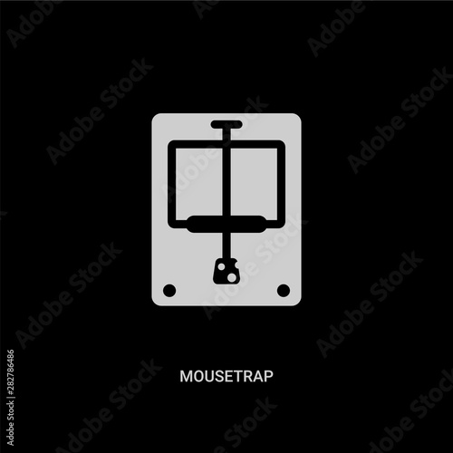 white mousetrap vector icon on black background. modern flat mousetrap from electronic devices concept vector sign symbol can be use for web, mobile and logo.