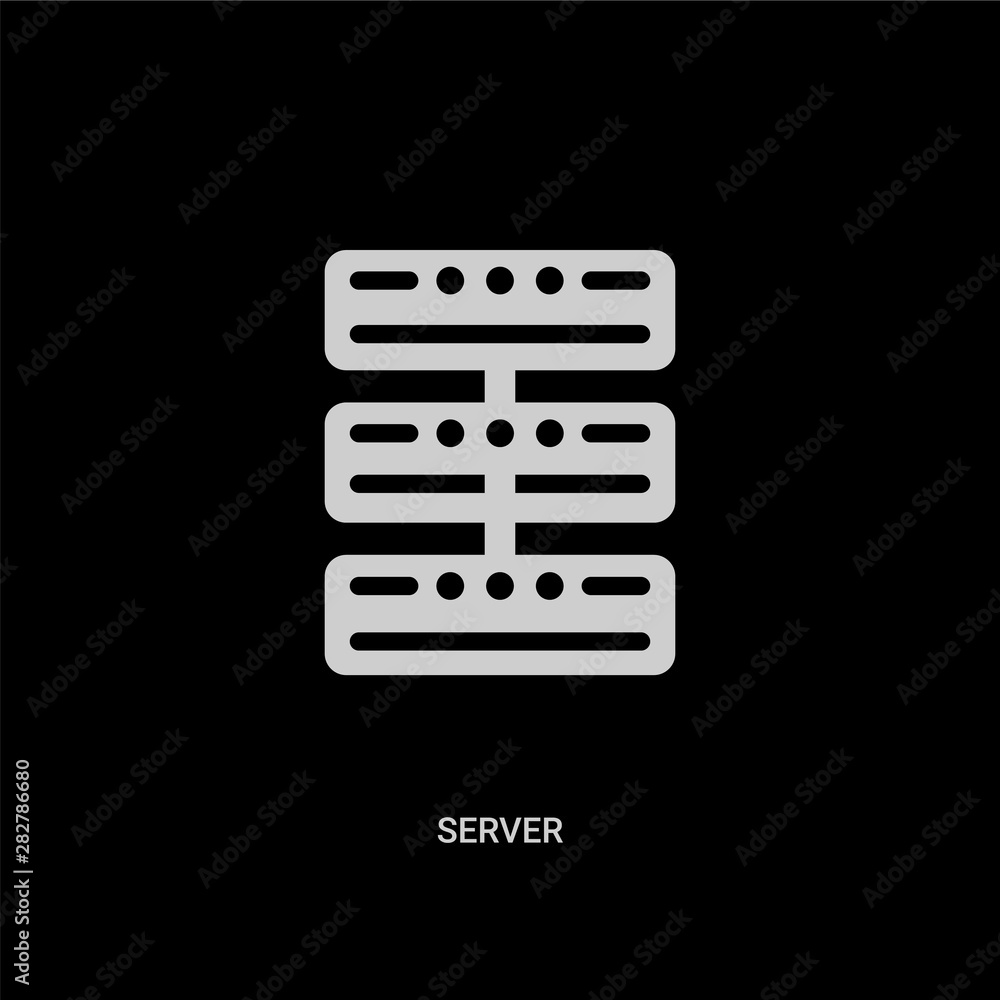 white server vector icon on black background. modern flat server from electronic devices concept vector sign symbol can be use for web, mobile and logo. white server vector icon on black background. modern flat server from electronic devices concept vector sign symbol can be use for web, mobile and logo.