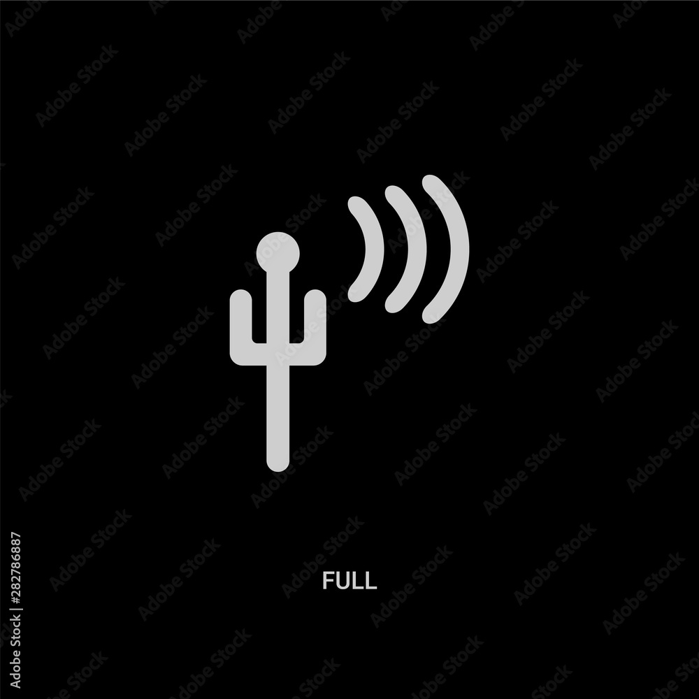 white full vector icon on black background. modern flat full from electrian connections concept vector sign symbol can be use for web, mobile and logo. white full vector icon on black background. modern flat full from electrian connections concept vector sign symbol can be use for web, mobile and logo.