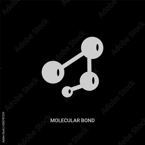 white molecular bond vector icon on black background. modern flat molecular bond from education concept vector sign symbol can be use for web, mobile and logo.