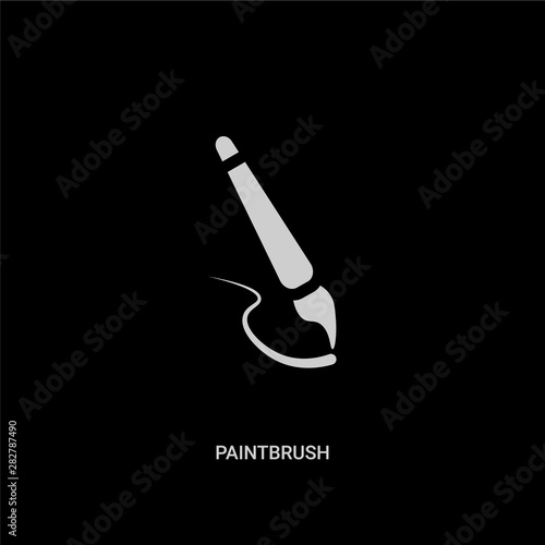 white paintbrush vector icon on black background. modern flat paintbrush from edit concept vector sign symbol can be use for web, mobile and logo.