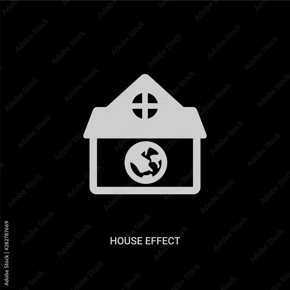 white house effect vector icon on black background. modern flat house effect from ecology concept vector sign symbol can be use for web, mobile and logo. white house effect vector icon on black background. modern flat house effect from ecology concept vector sign symbol can be use for web, mobile and logo.