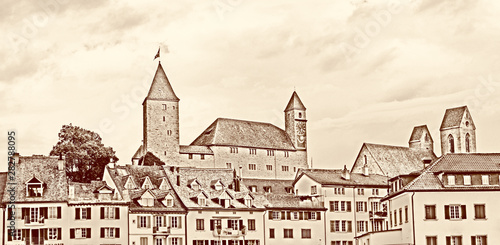 skyline of the castle and historic old town of Rapperswil © makasana photo
