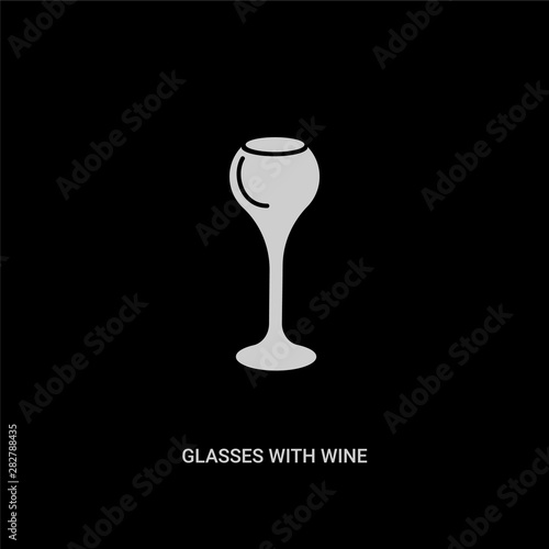white glasses with wine vector icon on black background. modern flat glasses with wine from drinks concept vector sign symbol can be use for web, mobile and logo.