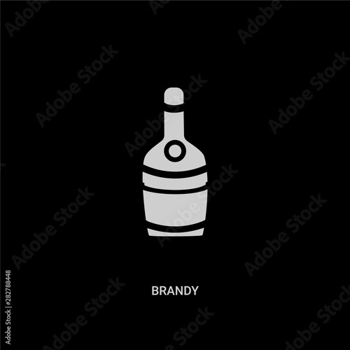 white brandy vector icon on black background. modern flat brandy from drinks concept vector sign symbol can be use for web, mobile and logo.