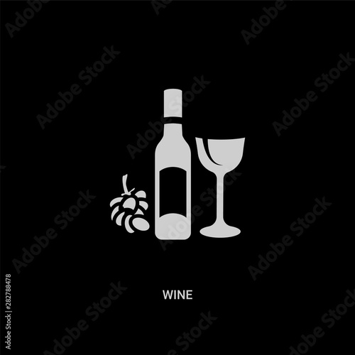 white wine vector icon on black background. modern flat wine from drinks concept vector sign symbol can be use for web, mobile and logo.