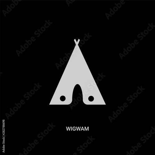 white wigwam vector icon on black background. modern flat wigwam from desert concept vector sign symbol can be use for web, mobile and logo.