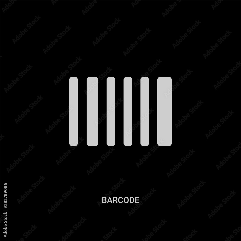 white barcode vector icon on black background. modern flat barcode from delivery and logistic concept vector sign symbol can be use for web, mobile and logo. white barcode vector icon on black background. modern flat barcode from delivery and logistic concept vector sign symbol can be use for web, mobile and logo.