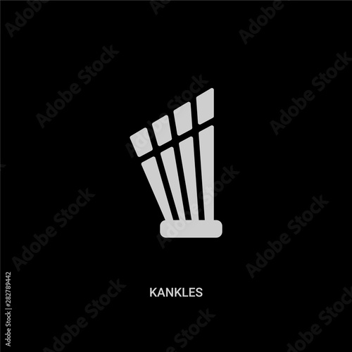 white kankles vector icon on black background. modern flat kankles from culture concept vector sign symbol can be use for web, mobile and logo.