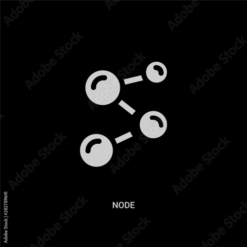 white node vector icon on black background. modern flat node from cryptocurrency economy concept vector sign symbol can be use for web, mobile and logo.