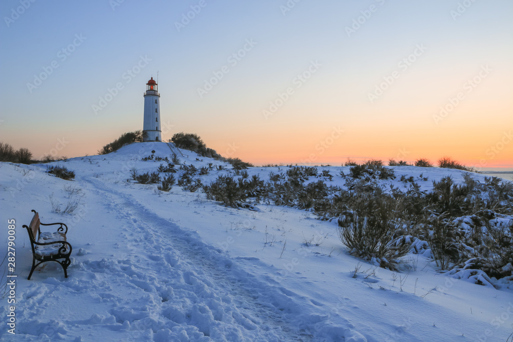 fairy tale winter landscape on the German island Hiddensee