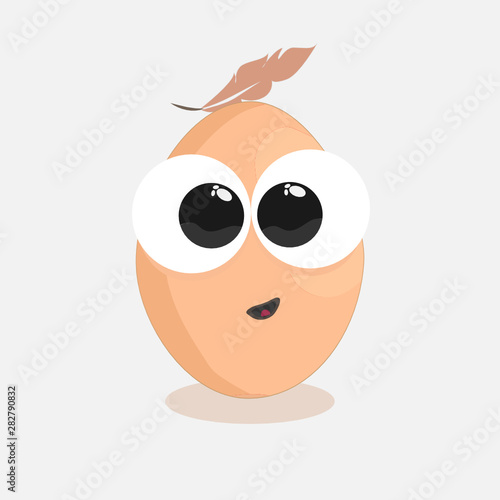 Niedliche Baby Ei Figur mit Feder am Kopf Illustration