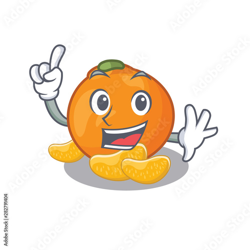 Finger tangerine isolated with in the cartoon