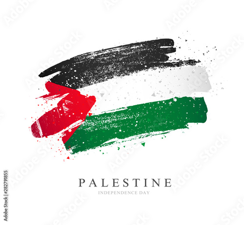 Foto Flag of Palestine. Vector illustration on a white background.