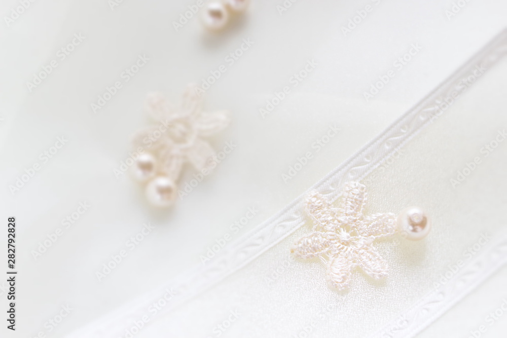 Elegant ribbon and artificial flower for background image Elegant ribbon and artificial flower for background image