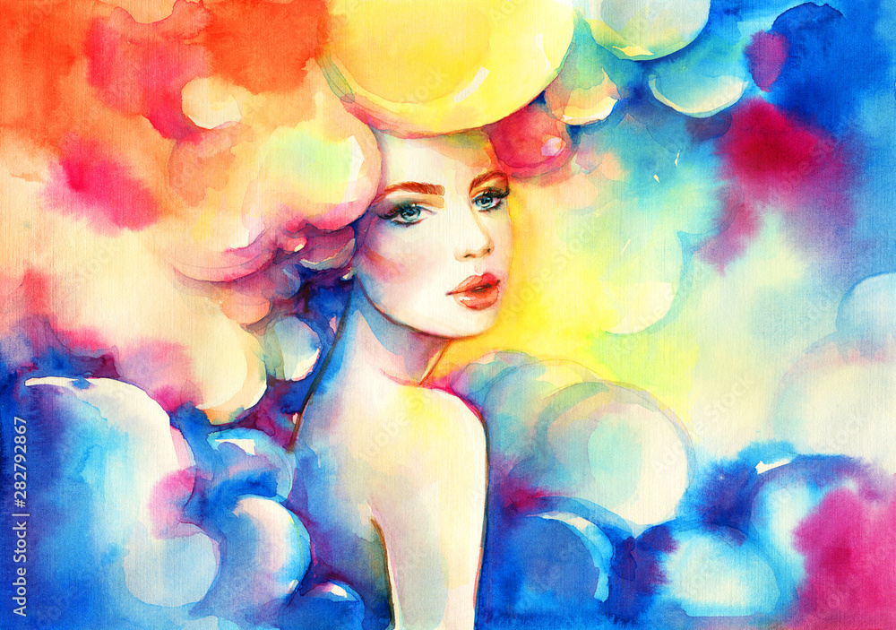 Abstract woman. Fashion illustration. Watercolor painting Abstract woman. Fashion illustration. Watercolor painting
