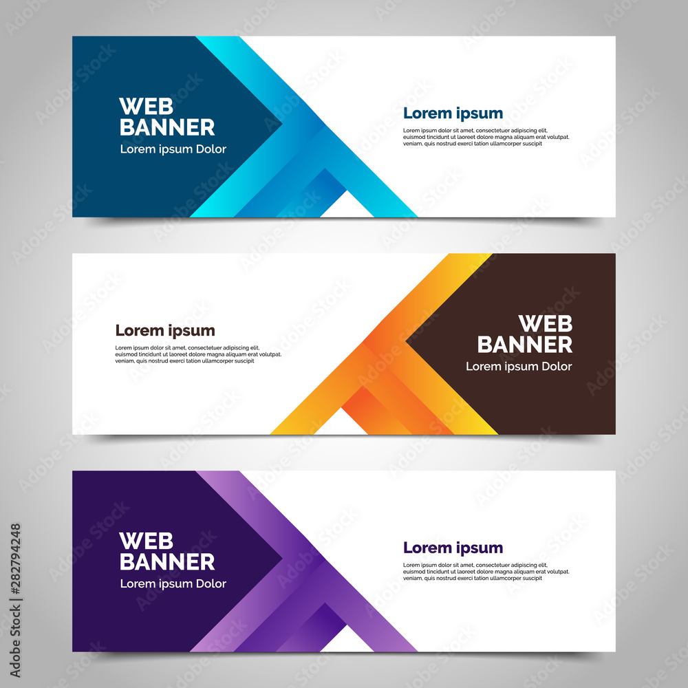 Vector abstract geometric design banner web template.