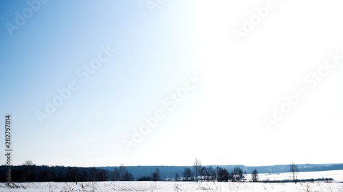 Background image of the snowy landscapes of Siberia. photo