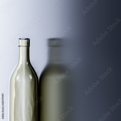 empty white bottle reflection background