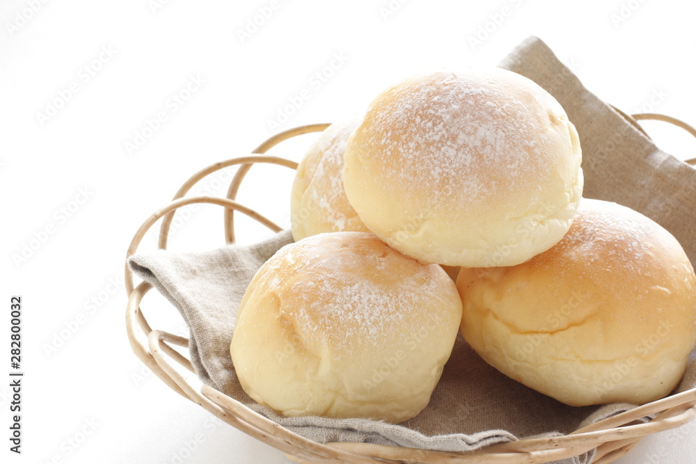 Freshness bread on basket for healthy breakfst image
