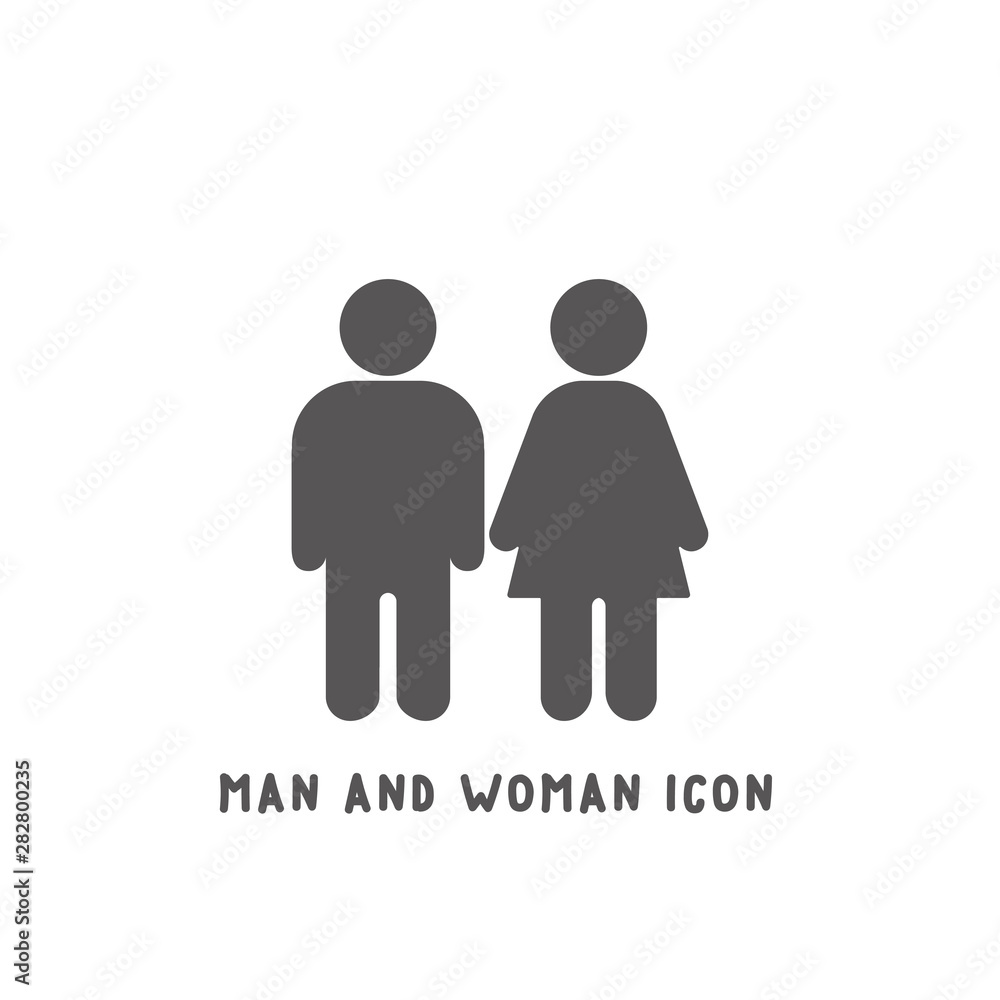 Man and woman icon simple flat style vector illustration. Man and woman icon simple flat style vector illustration.