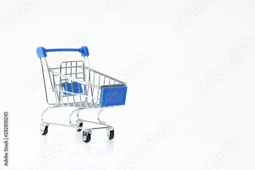 supermarket cart isolated on white background