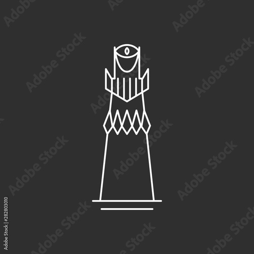 Evil tower. Vector illustration.