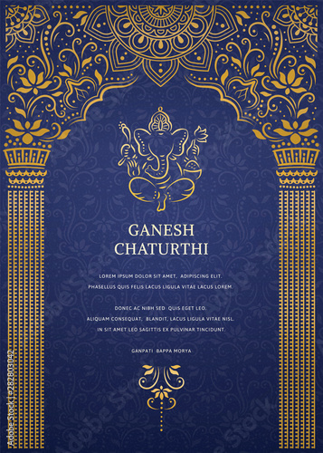 Canvas Print Happy Ganesh chaturthi design