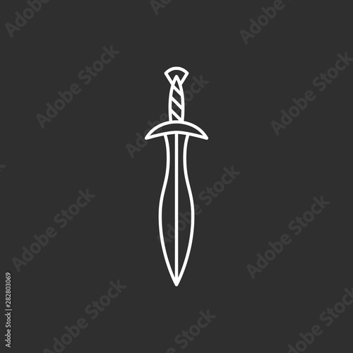 Sword icon. Line art illustration